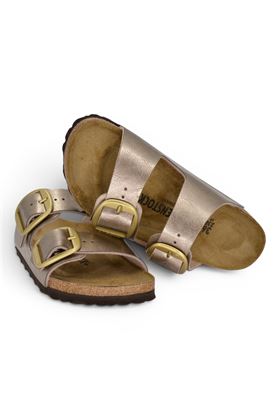 Ciabatta donna BIRKENSTOCK  in Birko-Flor colore rosa antico. BIRKENSTOCK- | ARIZONA BIG BUCKLE GRACEFUL TAUPE BIRKOLAMINATO ROSA
